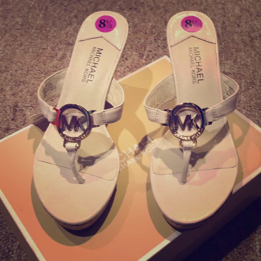 NWT Michael kors wedge sandals with box